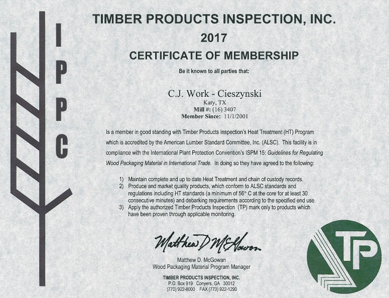 IPPC - International Plant Protection Convention Certified